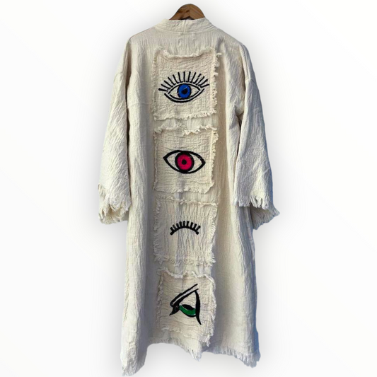 Unisex Natural Cotton Turkish Towel Kimono Kaftan Bathrobe